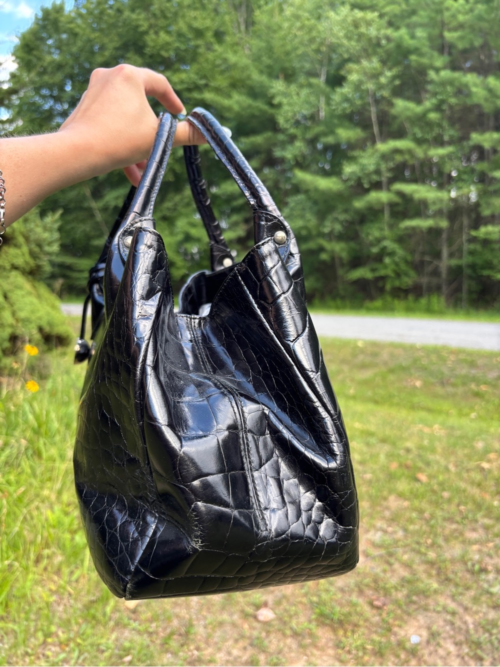 Furla Croc-Embossed Shoulder Bag - Picture 12 of 17